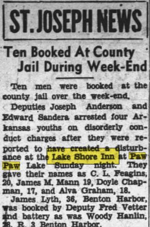 Lake Shore Inn - Jul 26 1943 Disturbance